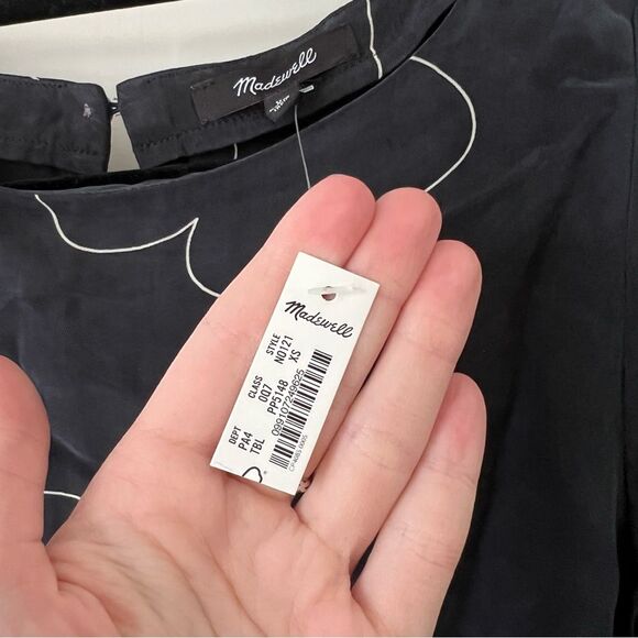 NWT Madewell Shift Long Sleeve Mini Dress in Floral True Black - Picture 10 of 10